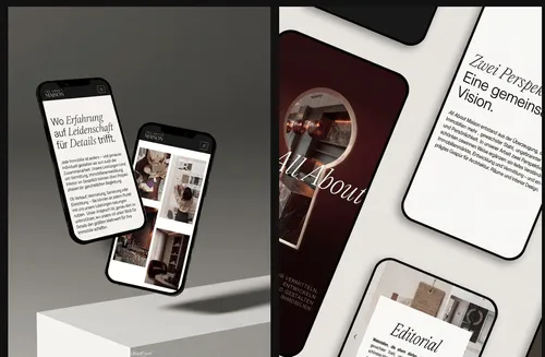 All About Maison Website – Editorial-Ansatz und Materialität, mobil