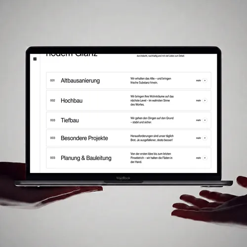 Sixrooms | Kreativagentur München | Banderole – macbook hands Website Mockup 2