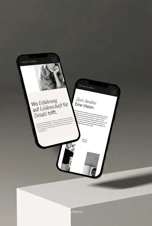 VD Estate & Interior Website mobil – Erfahrung und Vision